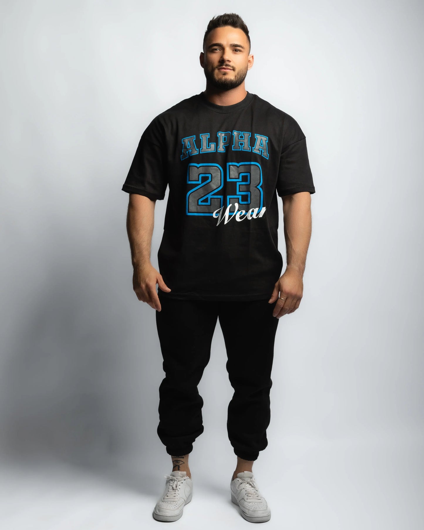 Blue & Grey on Black