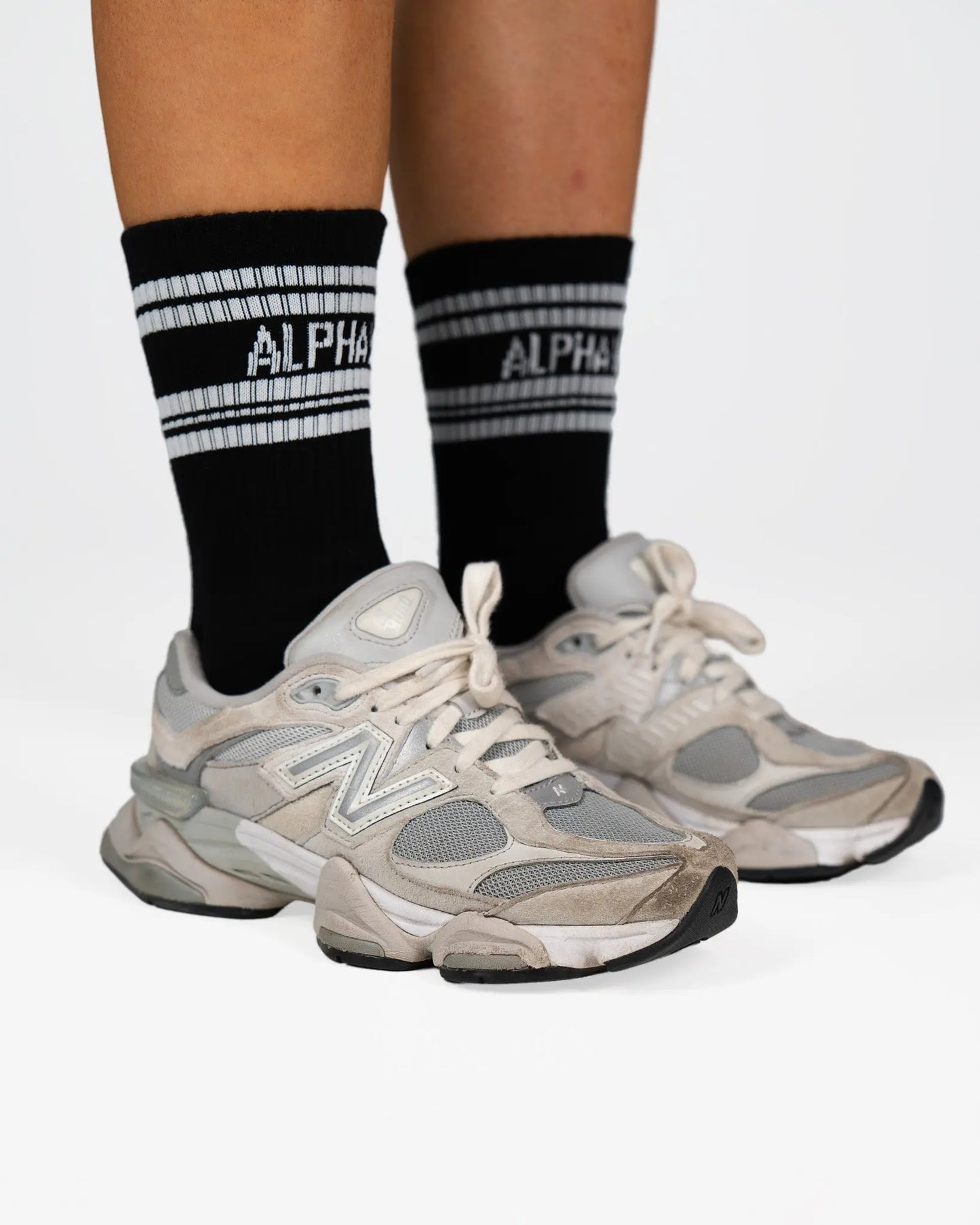 Alpha Wear Crew Socks Black [x2] - Alpha Wear