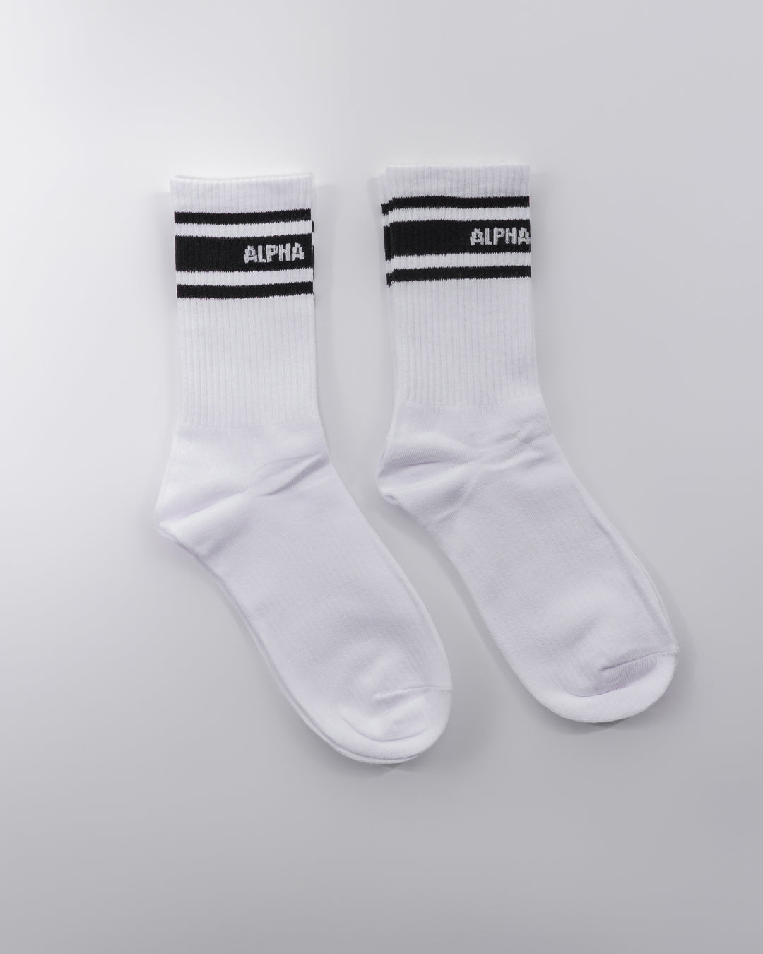 Alpha Wear Crew Socks White [x2]